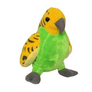 Fiesta Green Yellow Parakeet Bird Plush Stuffed Animal 6.5"